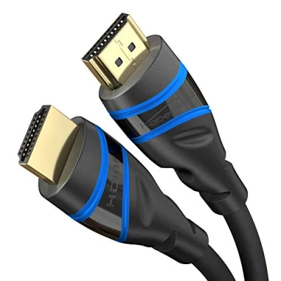 Afbeelding van KabelDirekt 10K &amp; 8K HDMI Kabel, 2.1b 3m, verkrijgbaar in 0,5 5m Gecertificeerd, ontwikkeld Duitsland (Ultra High Speed 2.1 kabel voor PC, PS5, Xbox, monitor en TV zwart blauw)