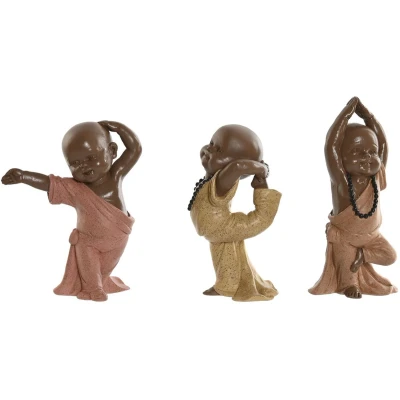 Afbeelding van Decoratieve figuren Home ESPRIT Oranje Koraal Limoen Hars Monnik Orientaals 11,5 x 5,5 14,5 cm...