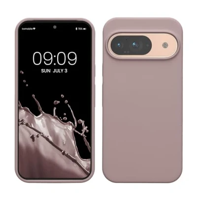 Afbeelding van kwmobile hoesje geschikt voor Google Pixel 9 / Pro case Siliconen telefoonhoesje Telefoon beschermhoes Smartphone cover in licht oudroze