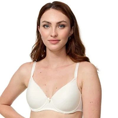 Afbeelding van Nur Die Traumzachte beugelbeha, bijzonder zachte modalvezel, gevoerde cups voor een natuurlijk push up effect, delicate kant dames, gebroken wit, 80B