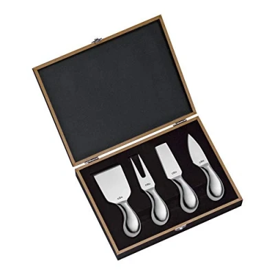 Afbeelding van Cilio C294804 294804 kaasmessenset Piave 4 delig, in houten geschenkdoos, zilver