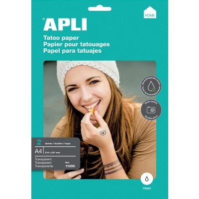 Afbeelding van Apli Tattoo Transfer Papier, Pak Met 2 Vellen Knutselpapier