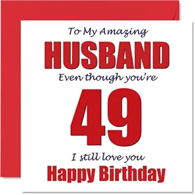 Afbeelding van Grappige 49e verjaardagskaarten voor echtgenoot 49 I Still Love You Gelukkige verjaardagskaart van echtgenote partner, negenenveertig negenenveertigste plagergeschenken,