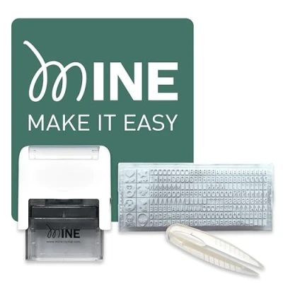 Afbeelding van MINE Mijnstempel Compact Kleding en Boekeninktstempel Compacte, Aanpasbare Kledingstempel voor Volwassenen Kinderen Gepersonaliseerde Naamstempel