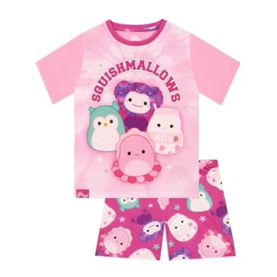 Afbeelding van Squishmallows Pyjama Meisjes, Zomerpyjama Met Korte Mouwen, Kinderpyjama Set, Roze 140