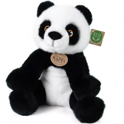 Afbeelding van Rappa ECO knuffel panda 27 cm realistische van recyclede PET flessen zwart wit