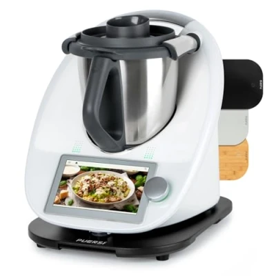 Afbeelding van PUERSI Glijplank voor Thermomix TM6/TM5, 2e generatie, plank met wielen, licht glijdend bamboe rolplank/slider zwart