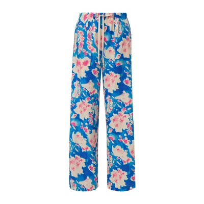 Afbeelding van comma casual identity Broek taupe / blauw lichtroze