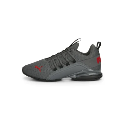 Afbeelding van Puma Axelion Refresh Sneakers laag, Heren, Maat: 39, Black/cool dark gray/red Textiel/ synthetisch
