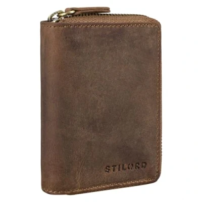 Afbeelding van STILORD &#039;Kelsie&#039; 3 in 1 Lederen Sleuteletui Mini Portemonnee en Kaart Etui Vintage Sleutel Tas met Geschenkverpakking Echt leder, Kleur:middel bruin