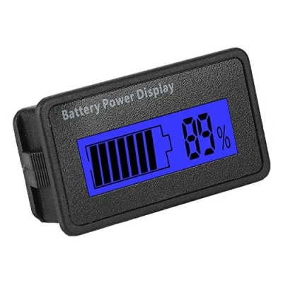 Afbeelding van Garsent Digitale accutester, 12 48 V, LCD, capaciteitteller, universele batterij indicator, waterdicht, accu voltmeter (blauw)