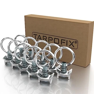 Afbeelding van Tarpofix® Airlinerail, bevestigingsring (10 stuks airline fitting sjorring met 900 daN (900 kg) draagvermogen eenvoudige eindmontage voor sjorrails vliegogen het vastzetten van lading in