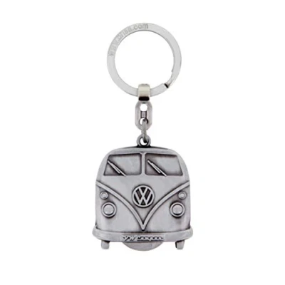 Afbeelding van BRISA VW Collection Volkswagen T1 Bus Transporter Sleutelhanger met verwijderbare munt in geschenkdoos Vintage Zilver