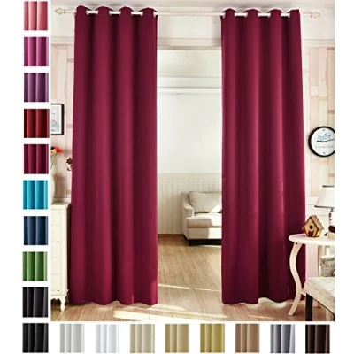 Afbeelding van WOLTU 1 Stuck Verduisterend Gordijn met oogjes,Gordijn Ondoorzichtig in polyester 135x225cm,Donkerpaars VH5866bb