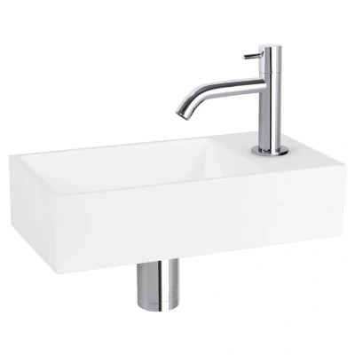 Afbeelding van Differnz solid fonteinset surface kraan gebogen chroom