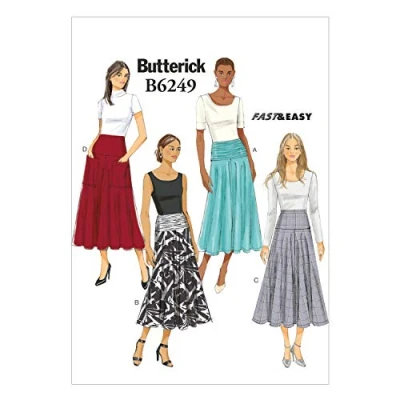 Afbeelding van Butterick Patronen 6249, Misses rok, maten, wol, meerkleurig, A5 (6 8 10 12 14)
