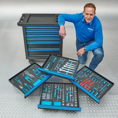 Afbeelding van Datona Gevulde Gereedschapswagen Extended Plus 6 Lades 4 Gevuld (78 x 47 90 cm) Zwart