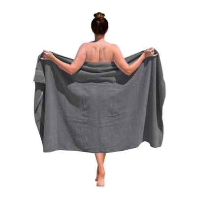 Afbeelding van altego Luxe Bad handdoek 100 x 180 cm 100% katoen Grote (Grijze)