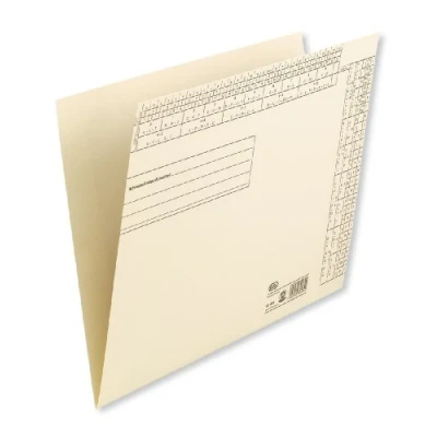 Afbeelding van ELBA 100091739 Instelmap 50 stuks van kraftkarton met perforatie voor platte hechtingen en nietstrips chamois