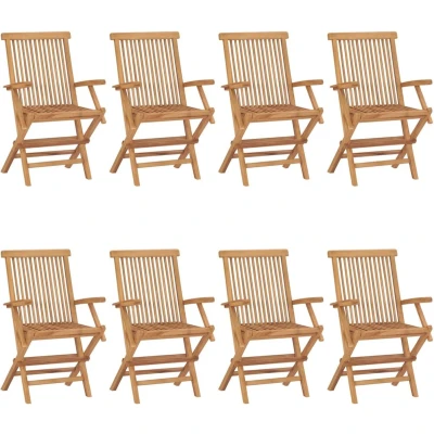 Afbeelding van vidaXL Tuinstoelen 8 st massief teakhout