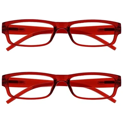 Afbeelding van Leesbril Rood Lichtgewicht Comfortabel Lezers Waarde 2 Stuks Mannen Vrouwen RR32 Z +3,00
