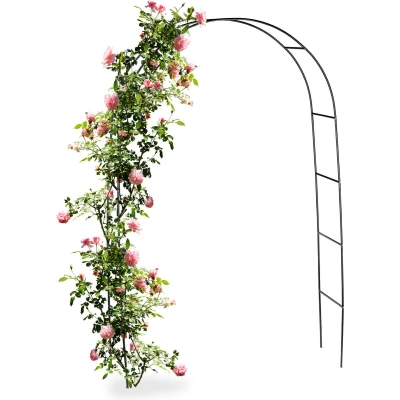 Afbeelding van Relaxdays tuinboog metaal 240 x 140 38,5 cm weerbestendig klimplanten zwart