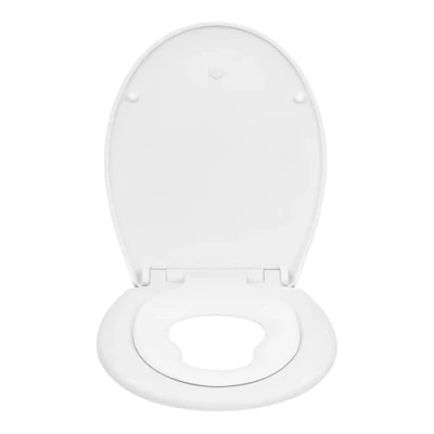 Afbeelding van Rootz Premium Toiletbril Toiletdeksel WC afdekking Toiletbank Loo Top Badkameraccessoire Potje Shield Wit 19,2 x 15,7 2,6 inch