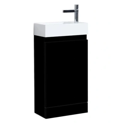 Afbeelding van Badplaats Toiletmeubel Peru 40 x 22 cm Mat Zwart Fonteinmeubel met Wastafel