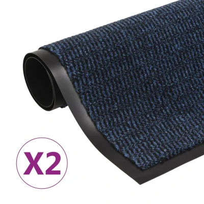 Afbeelding van Droogloopmatten 2 st rechthoekig getuft 90x150 cm blauw