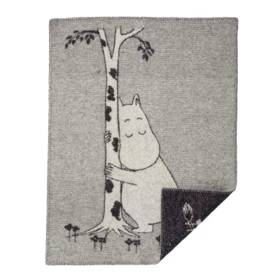 Afbeelding van Klippan Yllefabrik Moomin Tree Hug kinderdeken grijs