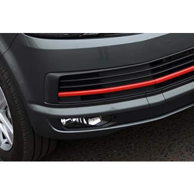 Afbeelding van Rode Bumper Grille Versieringen Om T6 Transporter (2016+) 3 Stuk te passen