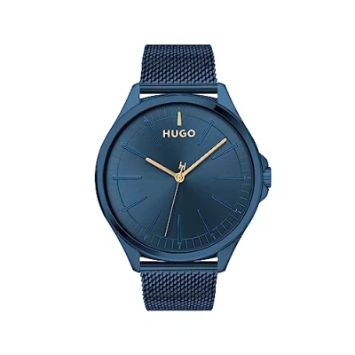 Afbeelding van HUGO Analoog quartz herenhorloge met Milanese armband van roestvrij staal blauw 1530136,
