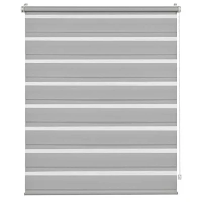Afbeelding van Gardinia Duo rolgordijn om te klemmen, transparante en ondoorzichtige banen, alle montageonderdelen inbegrepen, polyester, lichtgrijs, 100 x 150 cm
