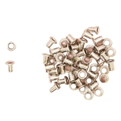 Afbeelding van Craftelier Verpakking met 50 metalen ogen, ideaal voor scrapbooking en knutselwerk, geschikt verschillende materialen, grootte ca. binnendiameter 3 mm buiten 5 mm, zilverkleurig