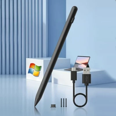 Afbeelding van Stylus Pen voor Microsoft, Surface Pro 9/8/X/7/6/5/4/3, Go/Laptop/Studio/Book, met Palm Rejection en oplaadbaar, 4096 drukgevoeligheid magnetische aantrekkingskracht