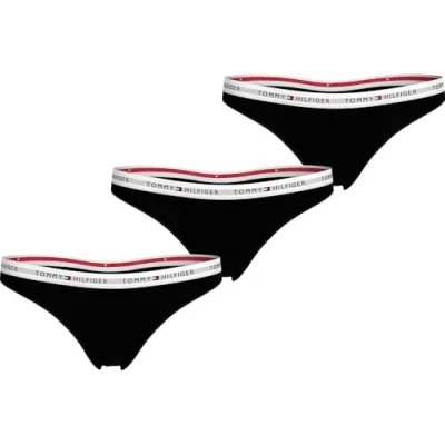 Afbeelding van Tommy Hilfiger Thong 3 PACK String, Dames, Maat: 40 42, Black