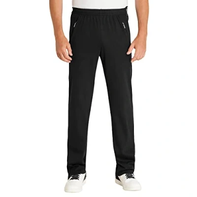 Afbeelding van hajo Heren joggingbroek functionele revalidatiebroek met ritssluiting op de broekspijp korte maten, zwart (100), 52