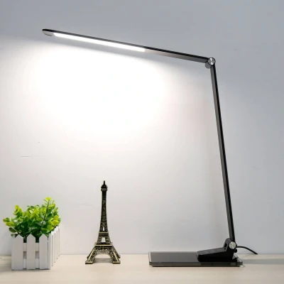 Afbeelding van Bureaulamp met telefoonlader Staglass Aluminor