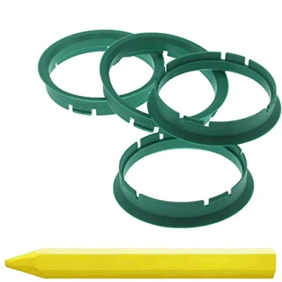 Afbeelding van 4 x centreerringen, 70,0 65,1 mm, muntvelgringen + 1 band krijt vetstift
