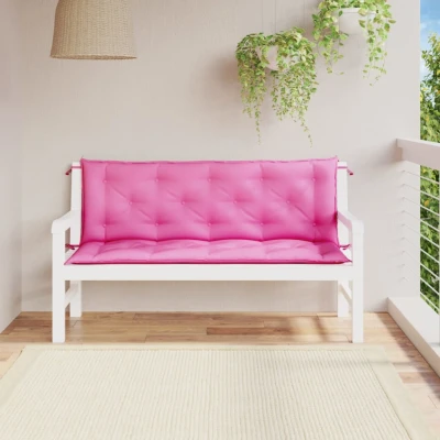Afbeelding van Tuinbankkussens 2 st 150x50x7 cm stof roze