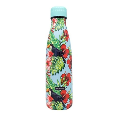 Afbeelding van Nerthus FIH 757 Dubbelwandige Thermosfles, Kleurontwerp, Roestvrij Staal, BPA vrij, 18/8 Roze Smurf, 500 ml
