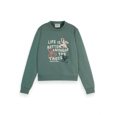 Afbeelding van Scotch &amp; Soda Artwork Regular FIT Sweater, Dames, Maat: XS, Park green