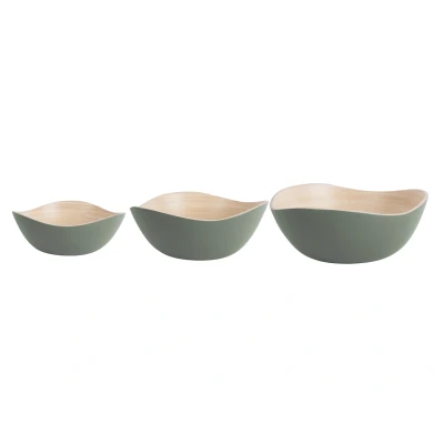 Afbeelding van Pt Schalenset Puro Set Van 3 Organic Bamboe Jungle Groen 28x28x11cm Nice thingZ