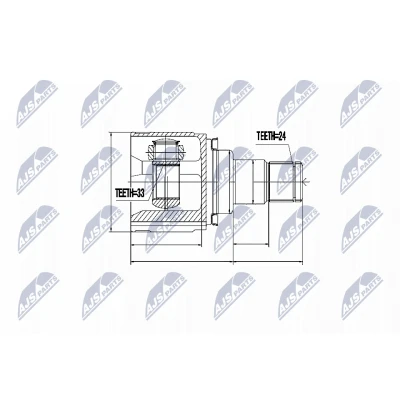 Afbeelding van Homokineet reparatie set, aandrijfas NTY NPW MS 037