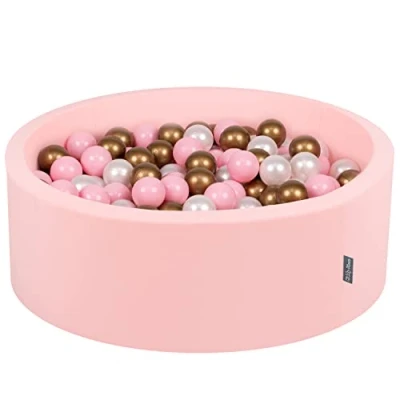 Afbeelding van KiddyMoon Schuim Ballenbak Voor Kinderen Met Ballen Ø 7 Cm Gemaakt In EU, Roze:Poeder Roze Parel Goud,90X30cm/200