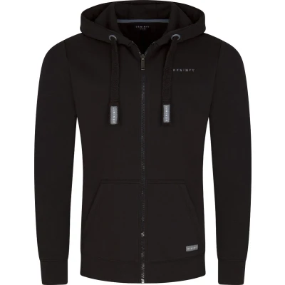Afbeelding van DENIMFY Heren Sweatjack DFLeo regular fit Zwart L Volwassenen Hoodie Capuchon Sweatshirt