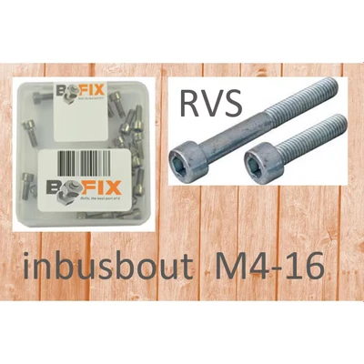 Afbeelding van Bofix Doos a 25 inbusbouten m4x16 rvs