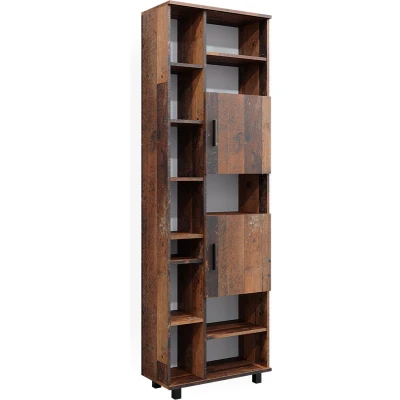 Afbeelding van Vicco Badkamerkast &quot;Ilias&quot;, Eiken rustiek, 60 x 190 cm met deuren en open vakken