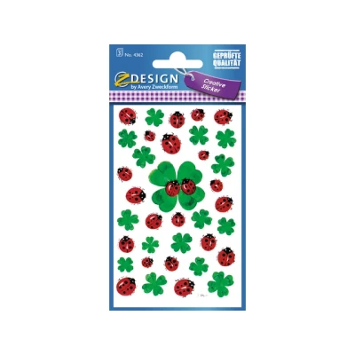 Afbeelding van Avery Av 4362 Etiket 3 Vel Klavers/Lieveheersbeestjes 10 Setjes Met
