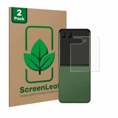 Afbeelding van ScreenLeaf Screenprotector voor Motorola Razr 50 Ultra (Achterdisplay) Duurzame schermbescherming Folie Beschermfolie transparant (2 Stuks)